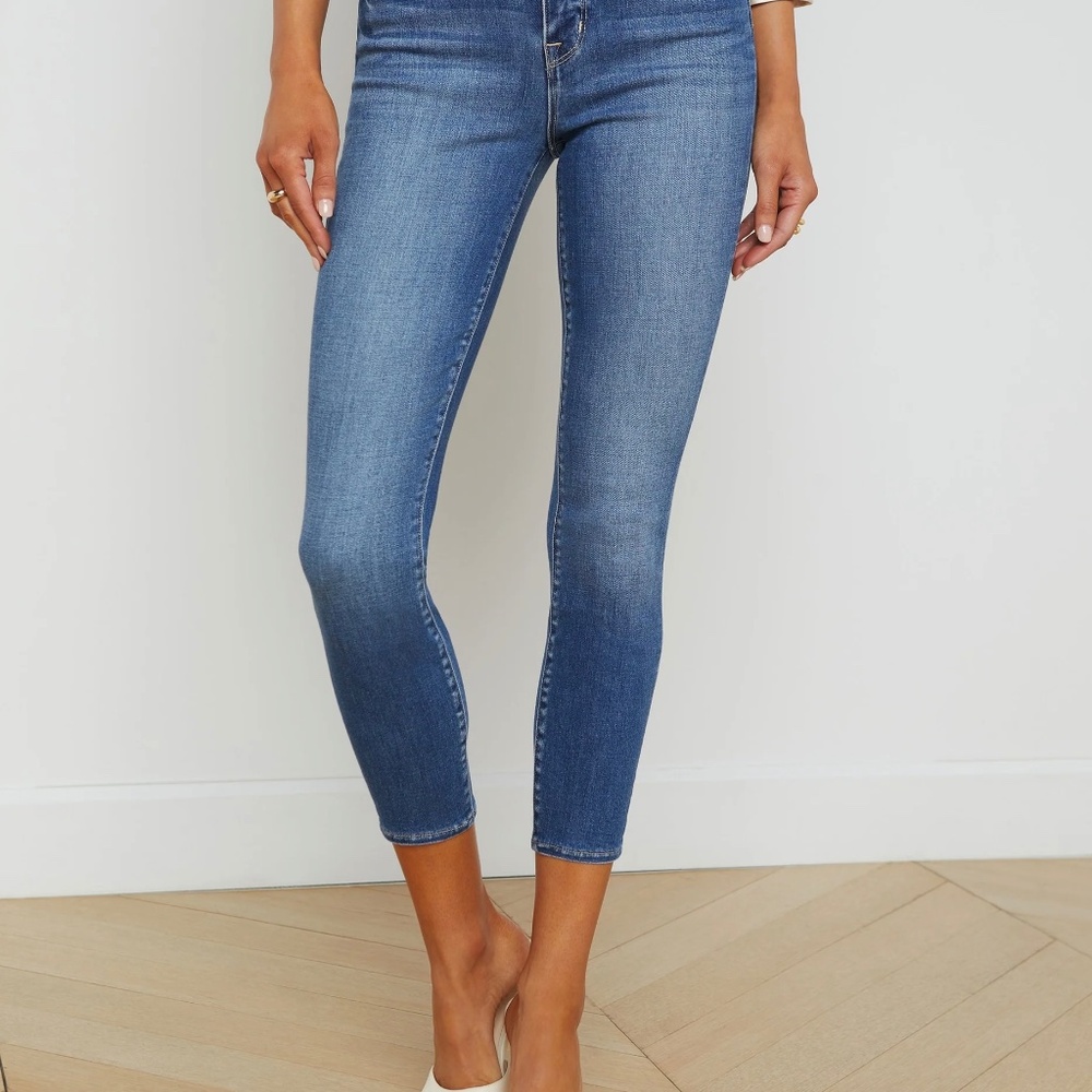 L'AGENCE Women's Margot Cropped Skinny Jeans in Cambridge Wash Size 26